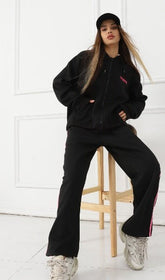Women's Long Sleeved Hoodie Set - Zip - up Hoodies set - CJTZ211857303CX - null