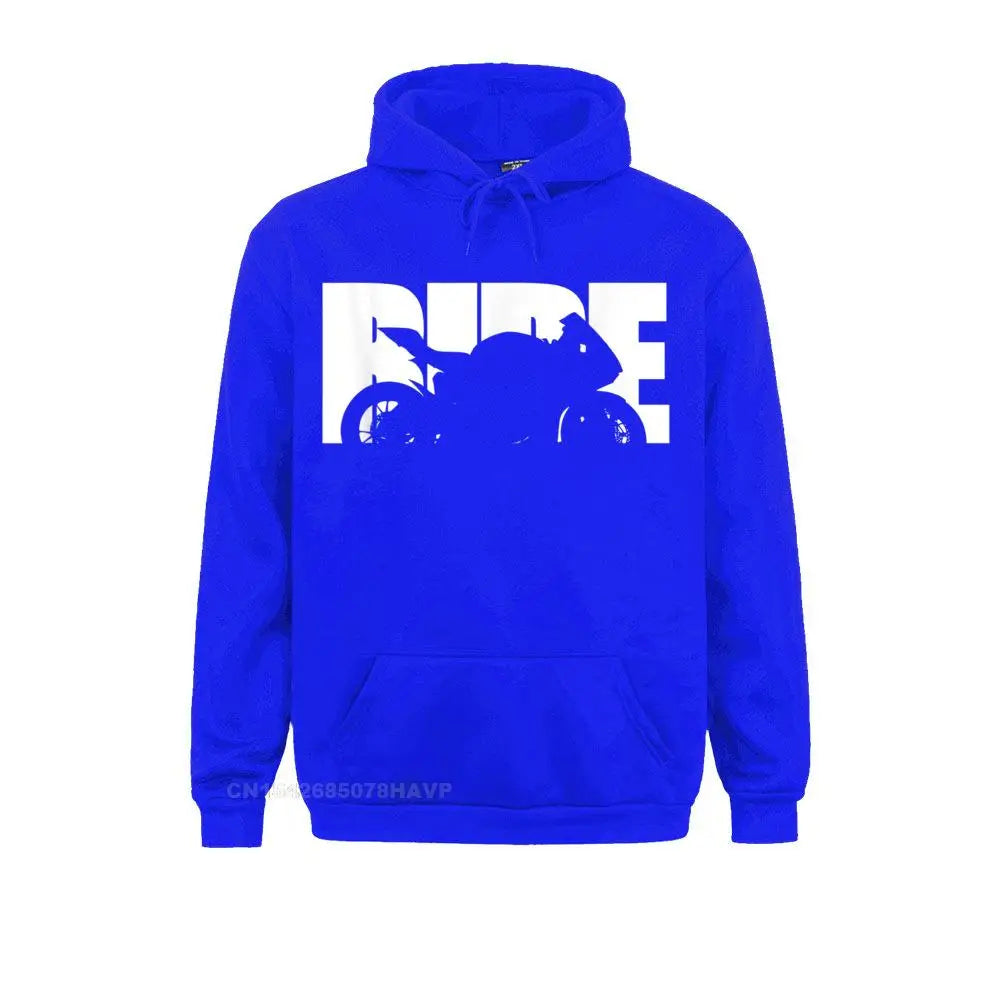 Bllue Ride Motorcycle Hoodie Men’s Biker Streetwear