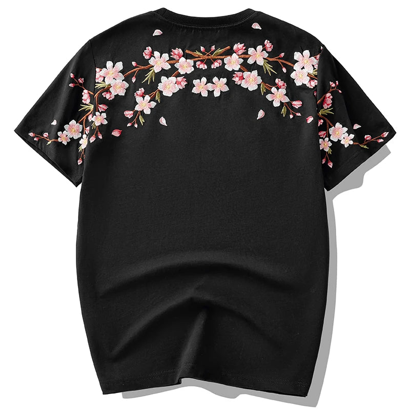 Embroidery Flower Streetwear T-Shirt – Loose Cotton Summer Tee