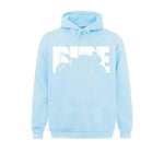 Light Blue hoodie with bold white RIDE motorcycle graphic – men’s biker streetwear pullover