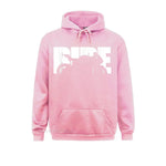Pink hoodie with bold white RIDE motorcycle graphic – men’s biker streetwear pullover