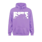 Purple hoodie with bold white RIDE motorcycle graphic – men’s biker streetwear pullover