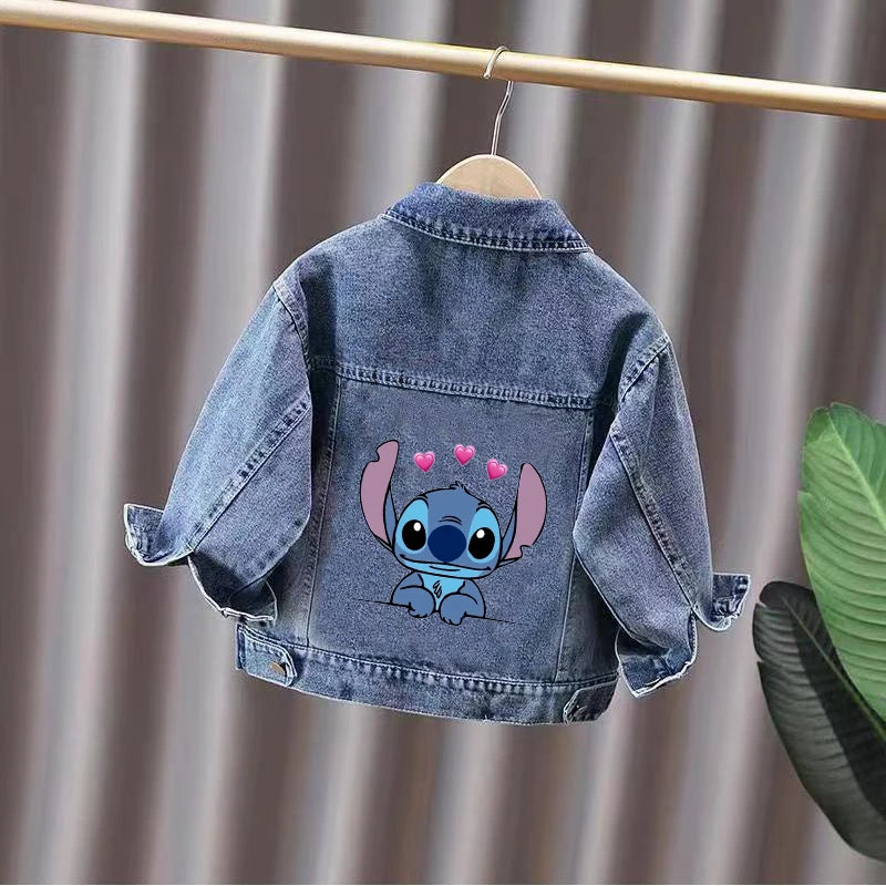 Kids Stitch Cartoon Denim Jacket – Boys & Girls Spring/Autumn Jean Coat