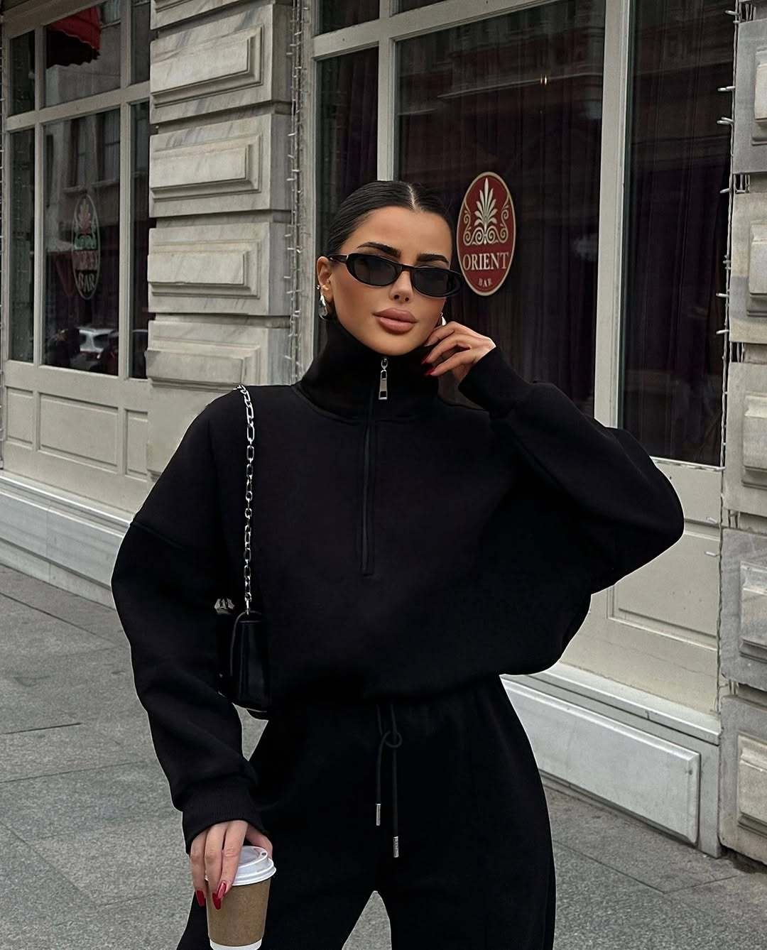 Casual Women's Fashion Half - zip Hoodie And Pants Two - piece Set Loose Casual Autumn And Winter Outfit - Zip - up Hoodies set - CJLS262230115OL - null