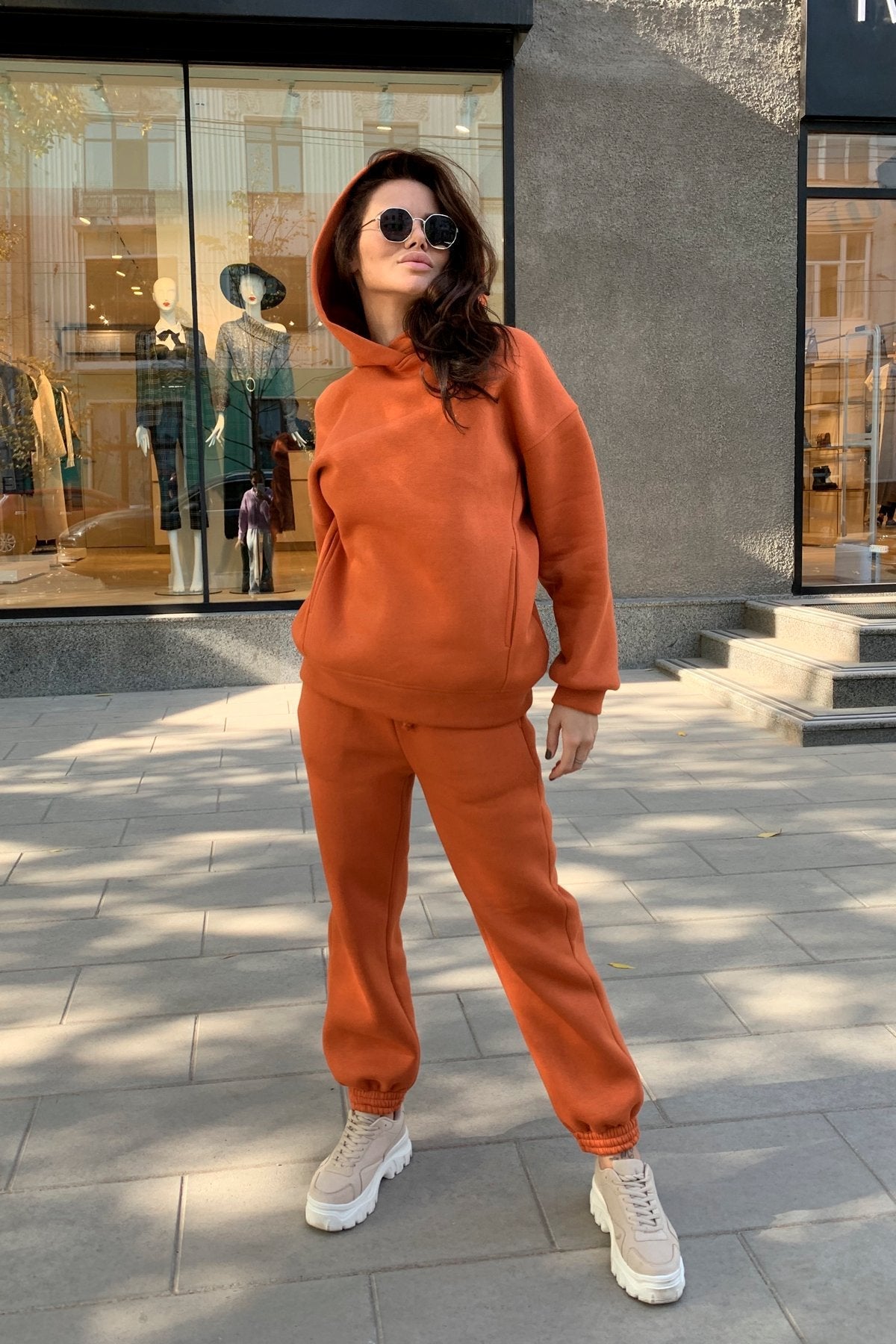 Fashion solid color Hoodie casual two piece set - Plain Hoodies - CJNSSYTZ05601-Beige-L - null