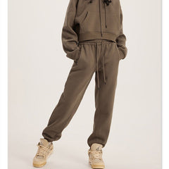 New Hooded Long Sleeved Hoodie Two - piece Set For Women - Zip - up Hoodies set - CJQB159596529CX - null