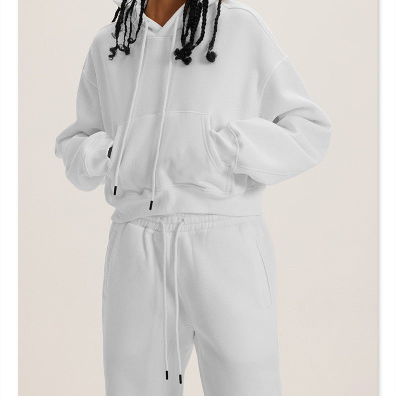 New Hooded Long Sleeved Hoodie Two - piece Set For Women - Zip - up Hoodies set - CJQB159596535IR - null