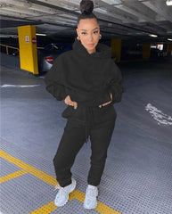 Two - piece hoodie set - Plain Hoodies - CJNSSYTZ05401-Black-L - null