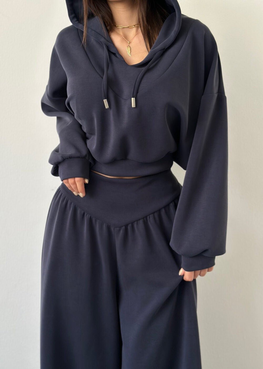 Womens Casual Set V - neck Hoodie Top And Pants - Plain Hoodies - CJLS271166411KP - null