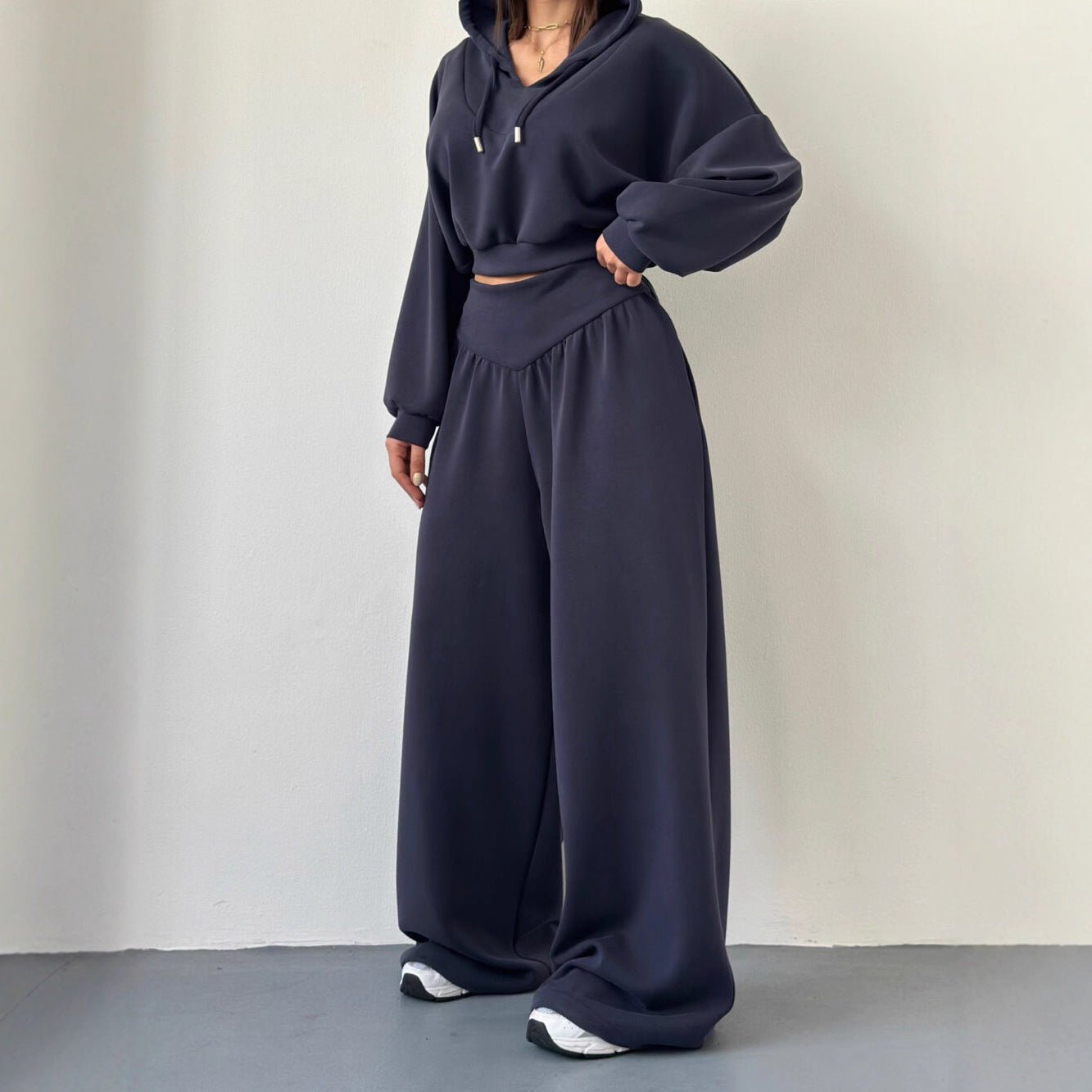 Womens Casual Set V - neck Hoodie Top And Pants - Plain Hoodies - CJLS271166415OL - null