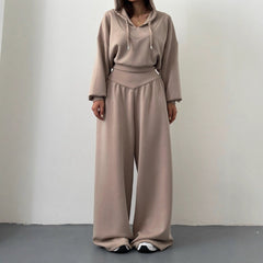 Womens Casual Set V - neck Hoodie Top And Pants - Plain Hoodies - CJLS271166415OL - null