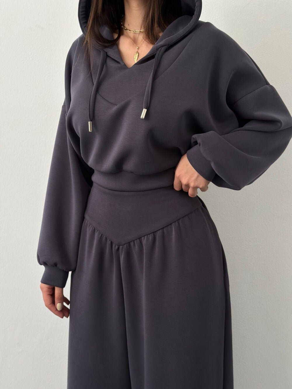 Womens Casual Set V - neck Hoodie Top And Pants - Plain Hoodies - CJLS271166403CX - null