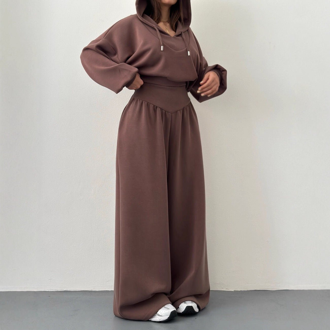 Womens Casual Set V - neck Hoodie Top And Pants - Plain Hoodies - CJLS271166415OL - null