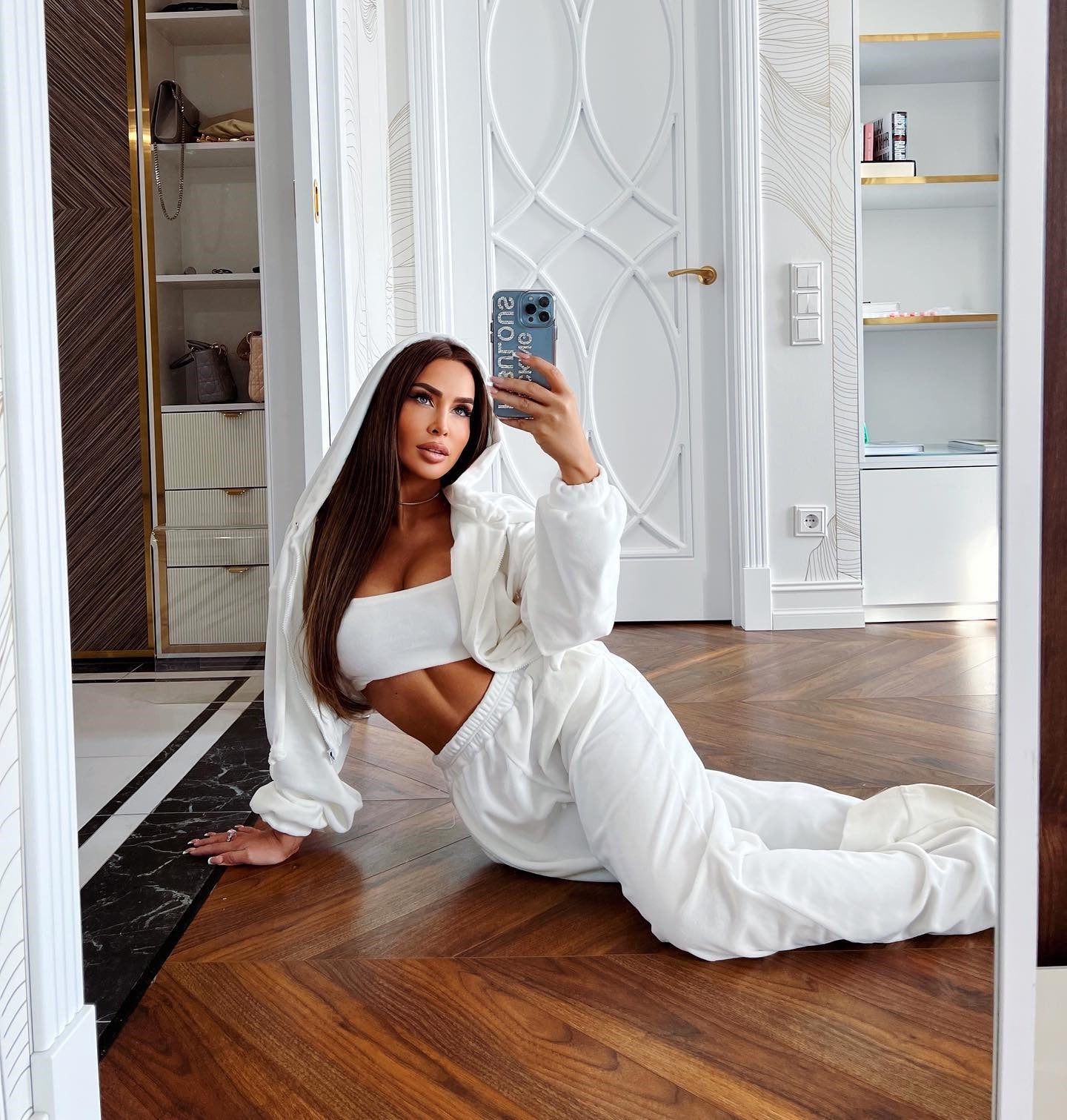 Women's Long - sleeved Zip Hoodie Two - piece Set - Zip - up Hoodies set - CJLS207125215OL - null