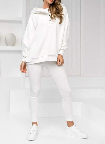 Women's Solid Color Vest Hoodie And Pants Set - Plain Hoodies - CJTZ213250311KP - null